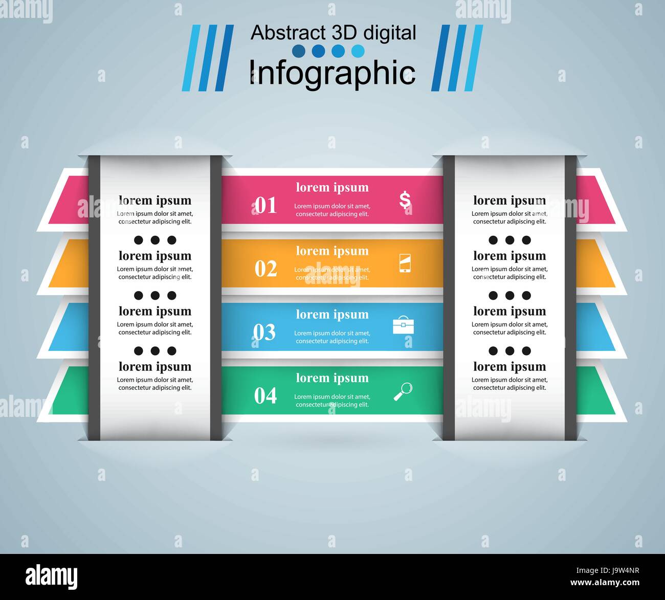 Abstract 3D digital illustration Infographic Stock Vector Image & Art ...