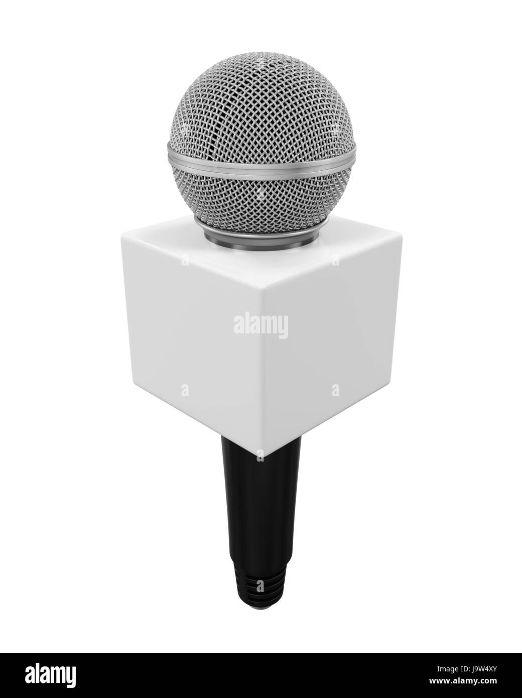 Microphone with Blank Box Isolated Stock Photo Alamy