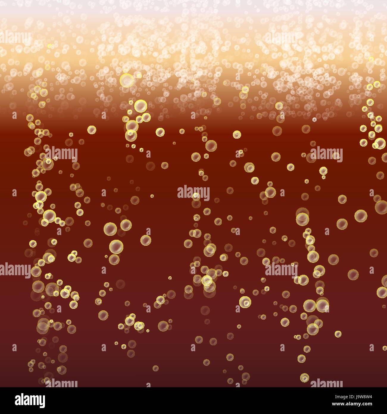 Cola Bubbles Vector Background. Dark Soda Droplets Background Stock