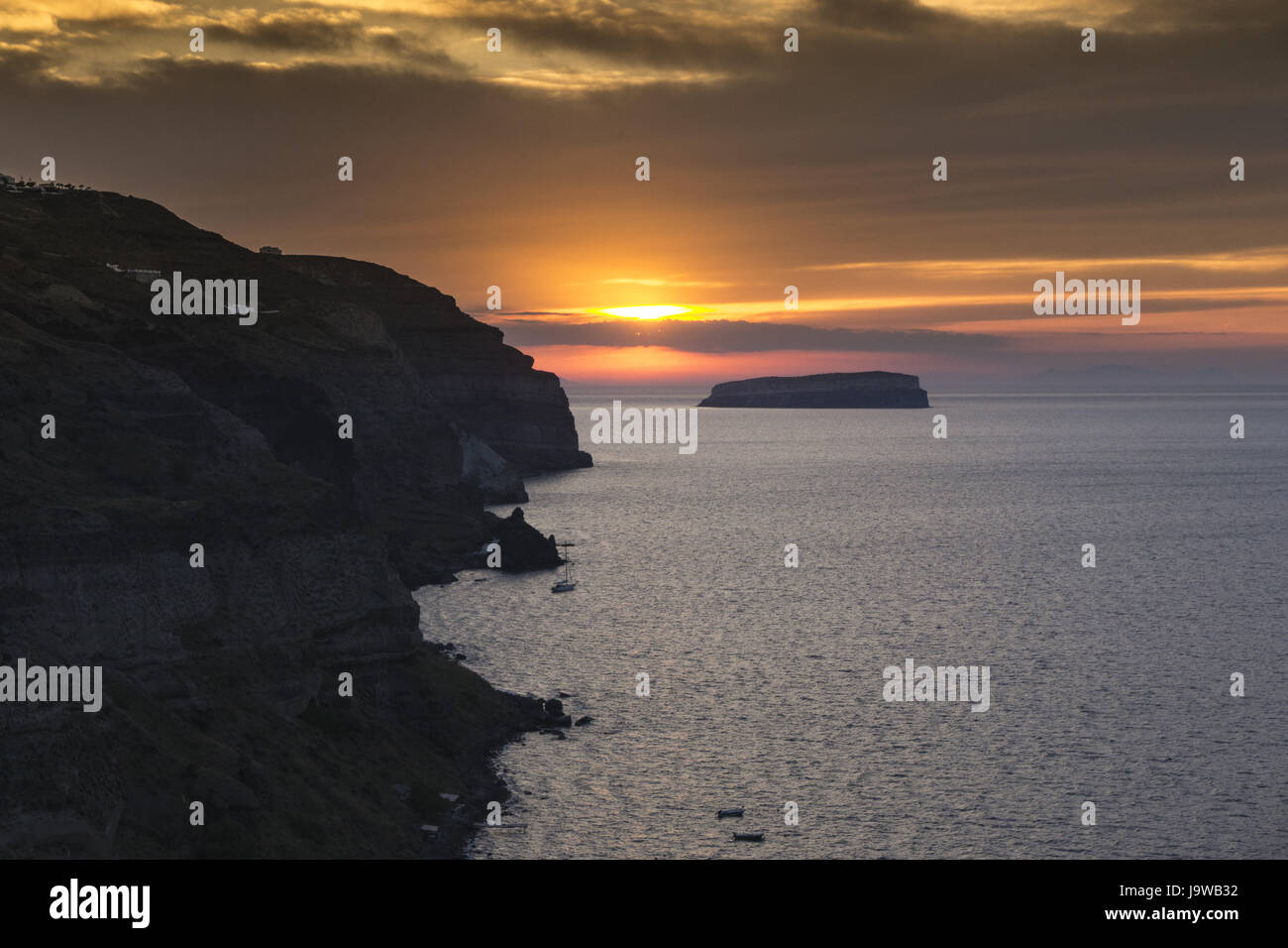 Sunset at Santorini Stock Photo