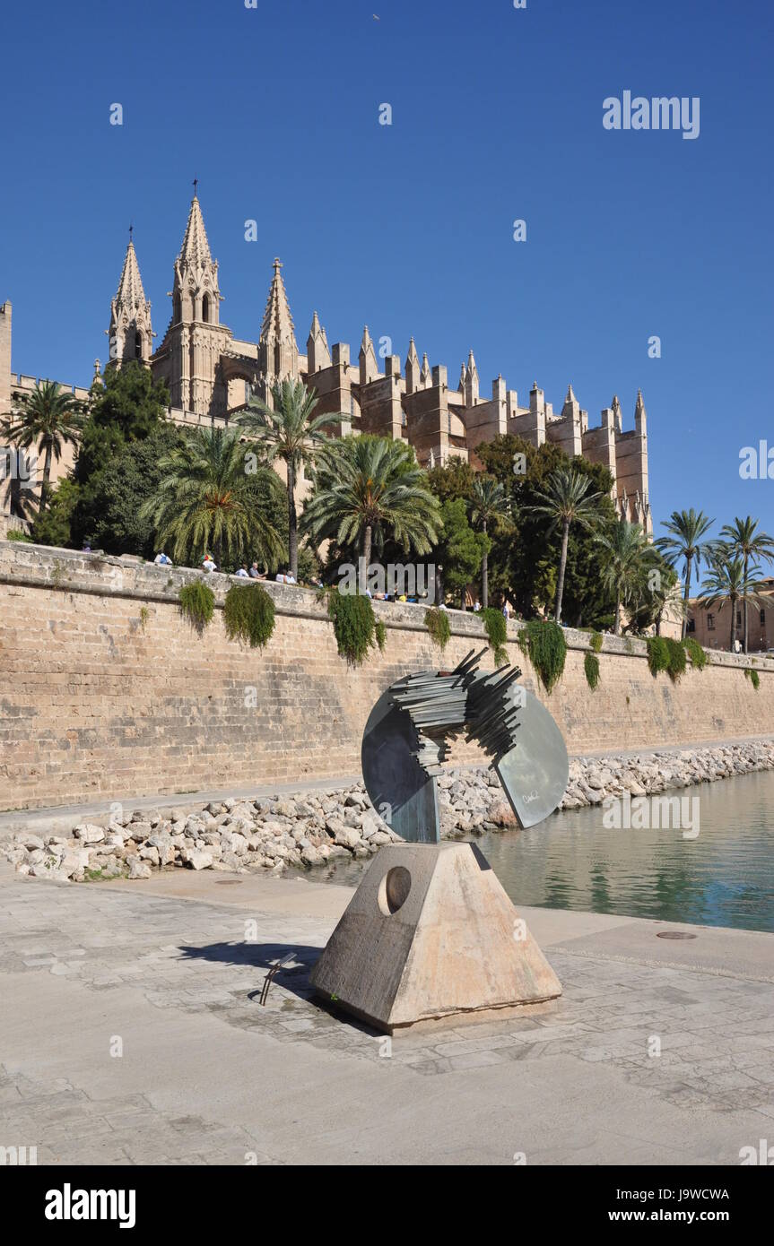 church, cathedral, mallorca, art, work of art, sculpture, spain, style of Stock Photo