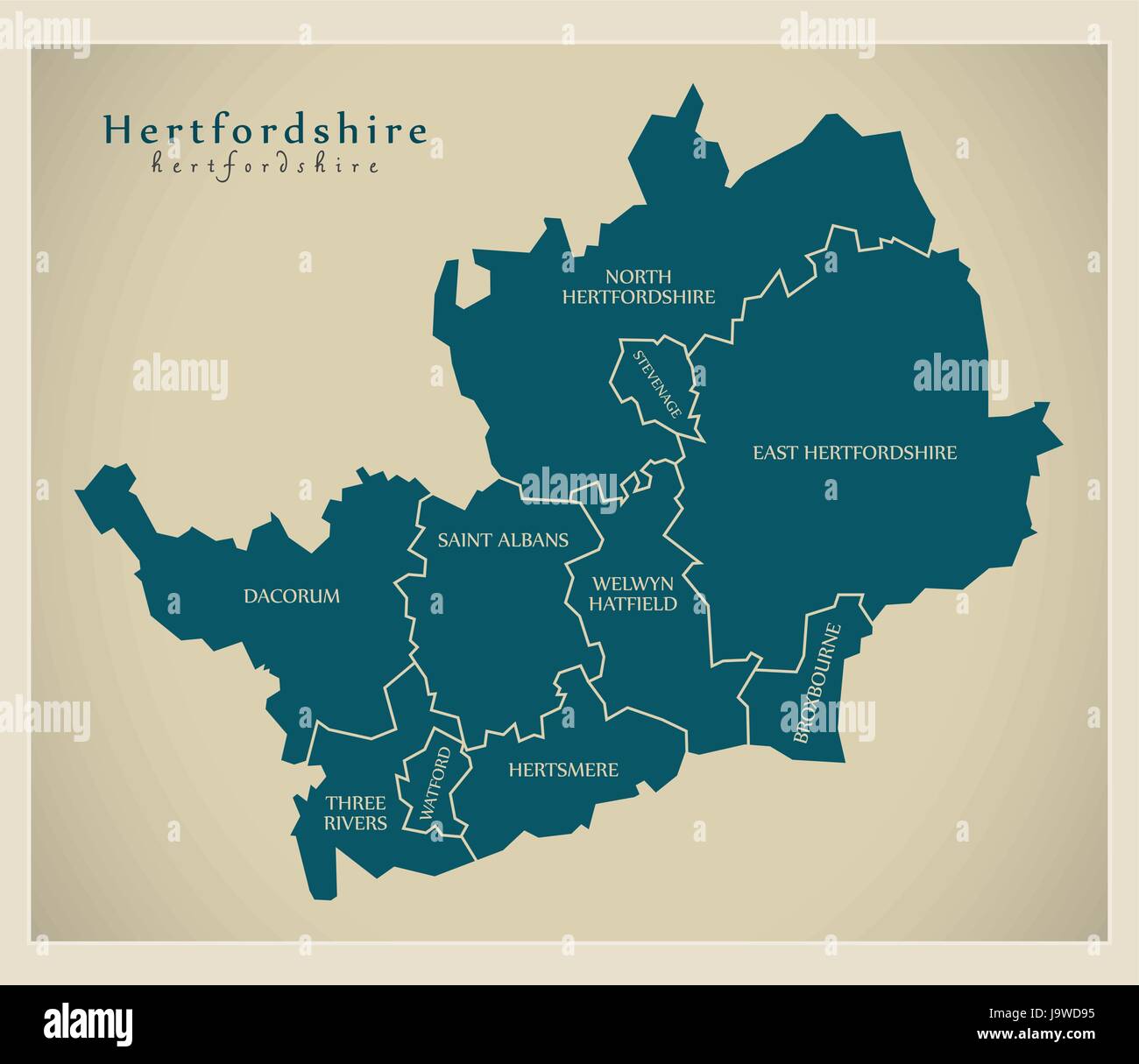 Hertfordshire map Stock Vector Images - Alamy