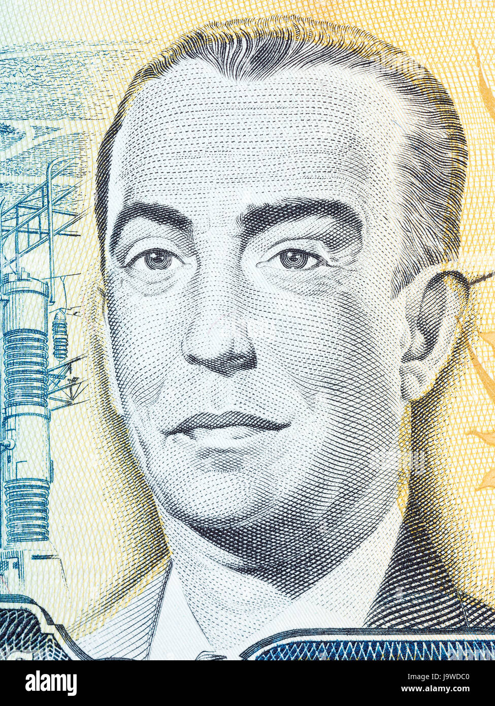Juscelino Kubitschek portrait from Brazilian money Stock Photo