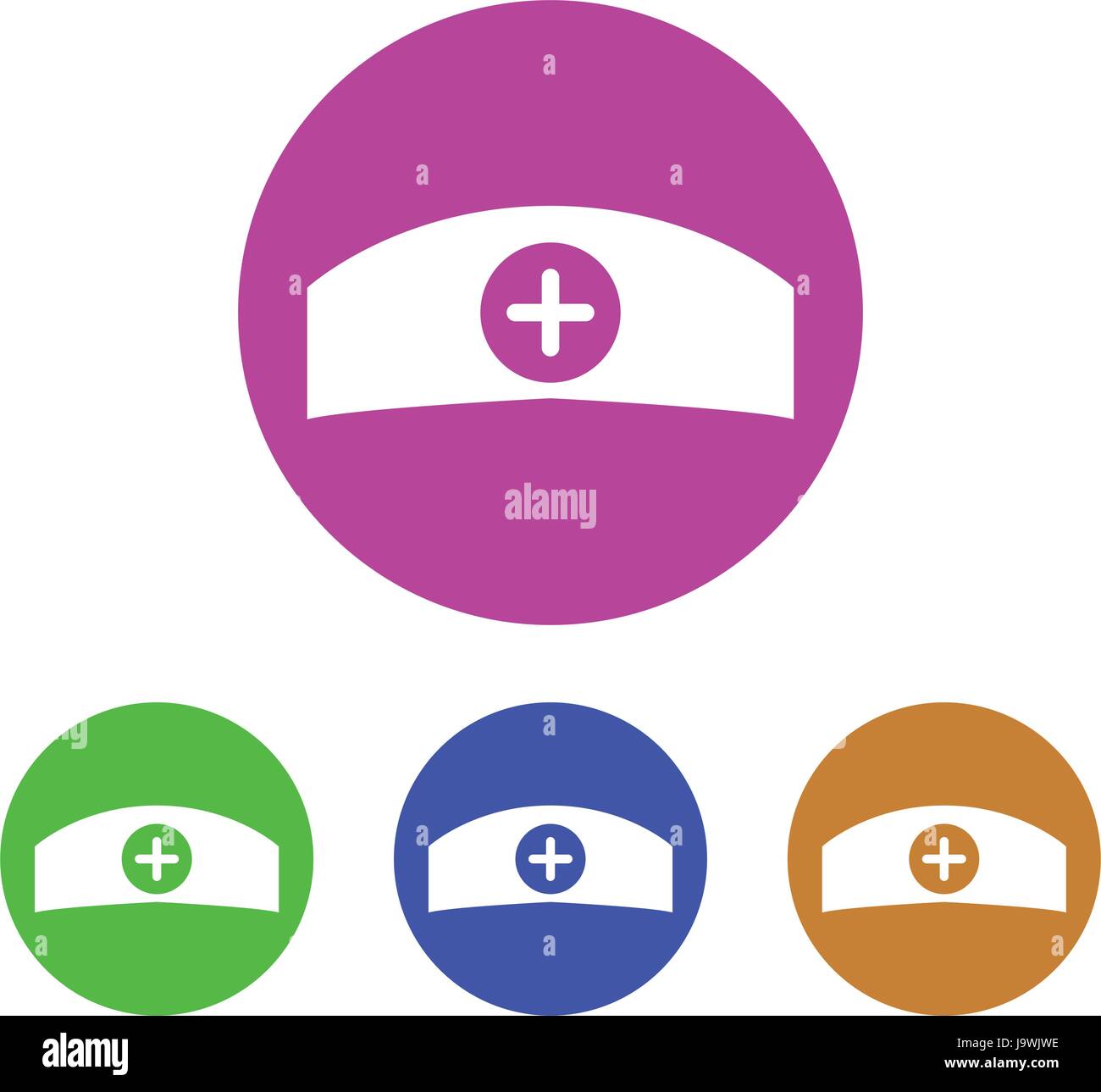 Vector nurse icon set in vector on white background Stock Vector Image ...