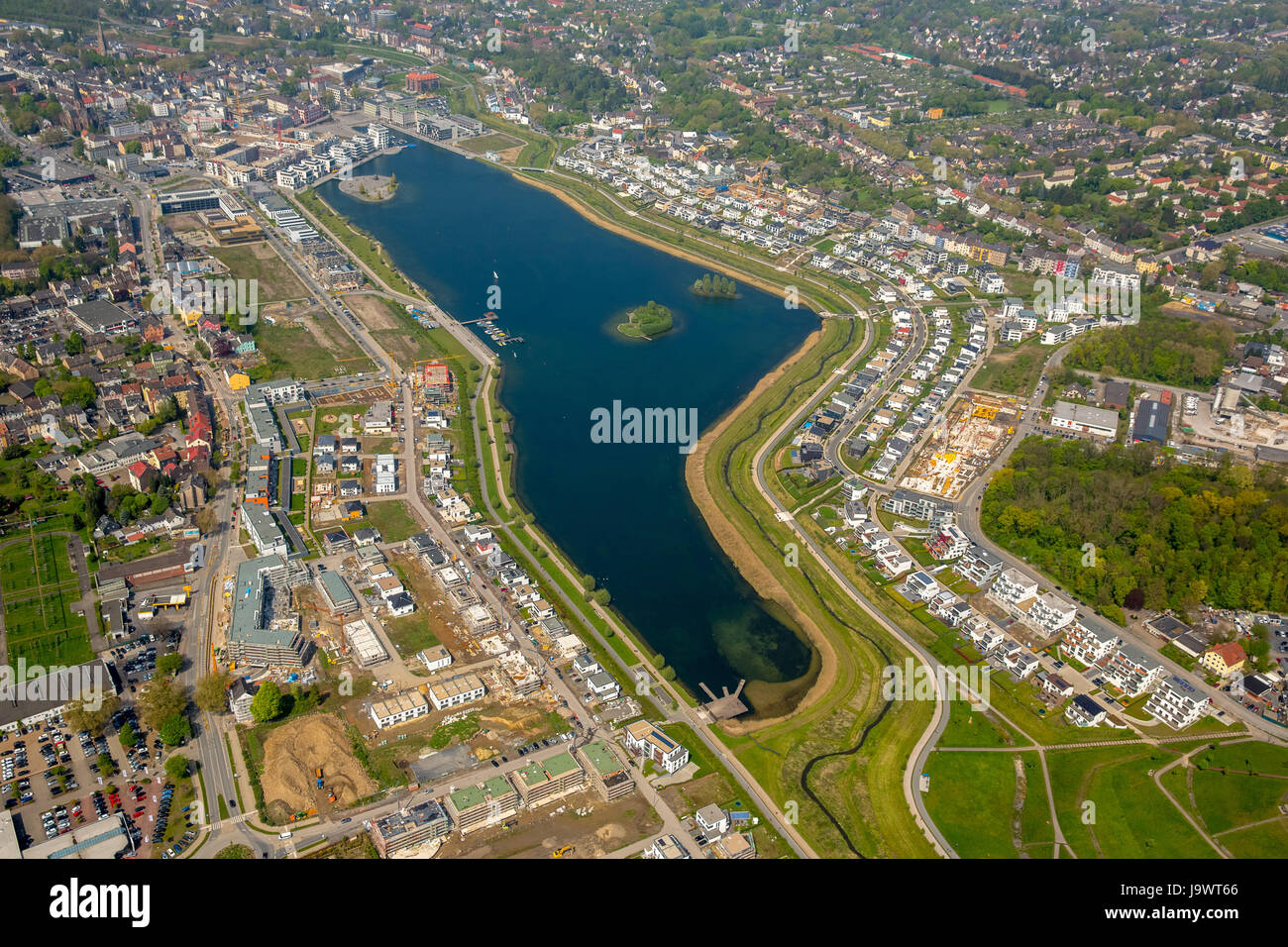 Lake Phoenix, Dortmund, Ruhr area, North Rhine-Westphalia, Germany Stock Photo