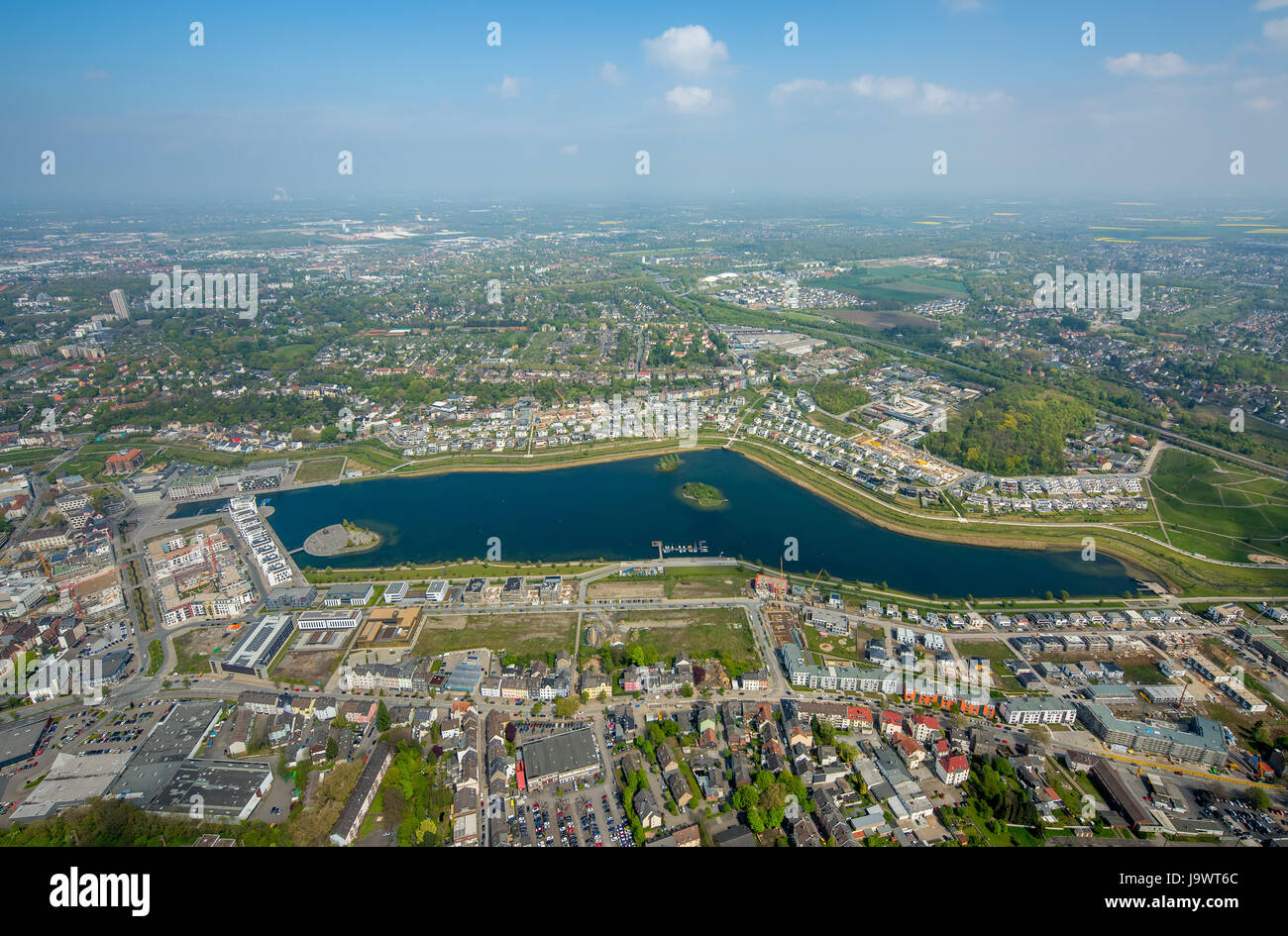 Lake Phoenix, Dortmund, Ruhr area, North Rhine-Westphalia, Germany Stock Photo