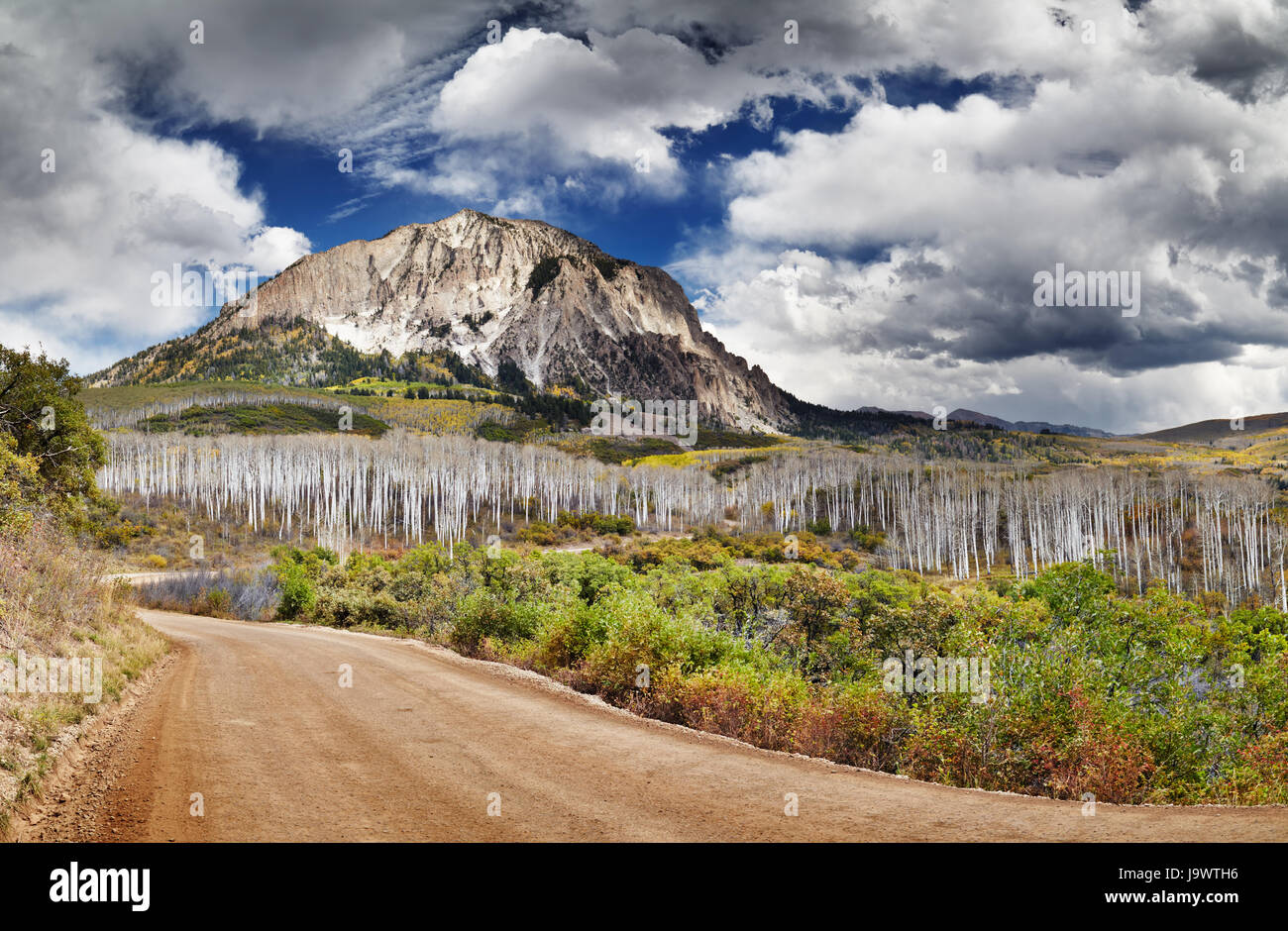 Kebler Pass and Marcellina Mountain view, Crested Butte, Colorado, USA Stock Photo
