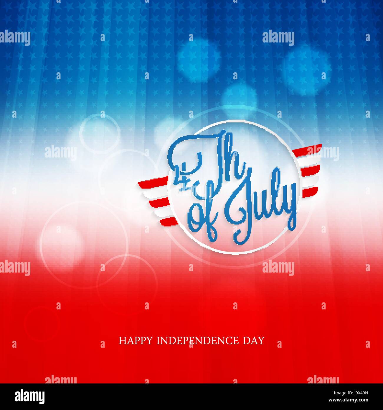 Fourth of july. Independence day abstract light background for your poster, banner, invitation or greeting card design Stock Vector
