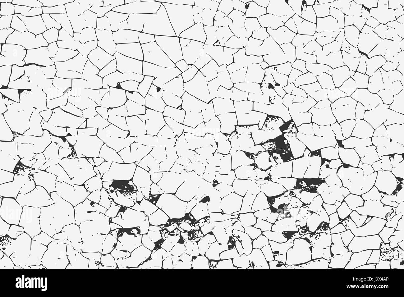 Grunge overlay texture. Vector illustration of black and white abstract grunge old weathered cracked background for your design Stock Vector