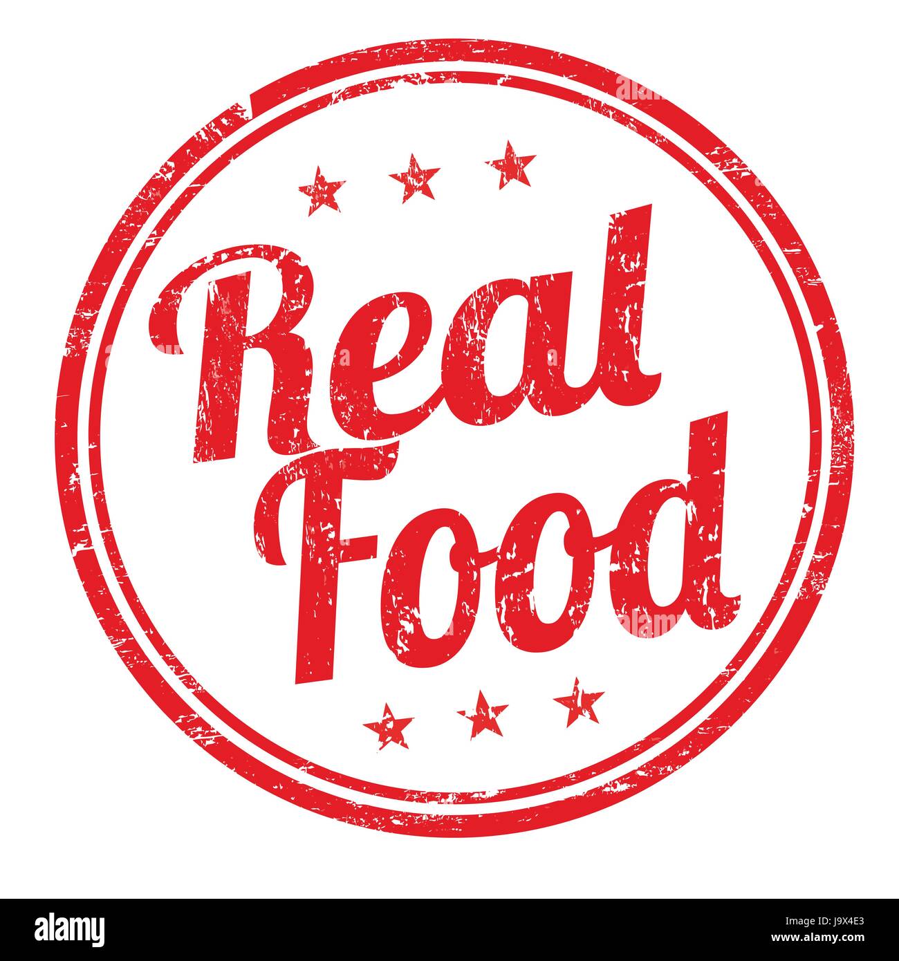 Real food grunge rubber stamp on white background, vector illustration Stock Vector