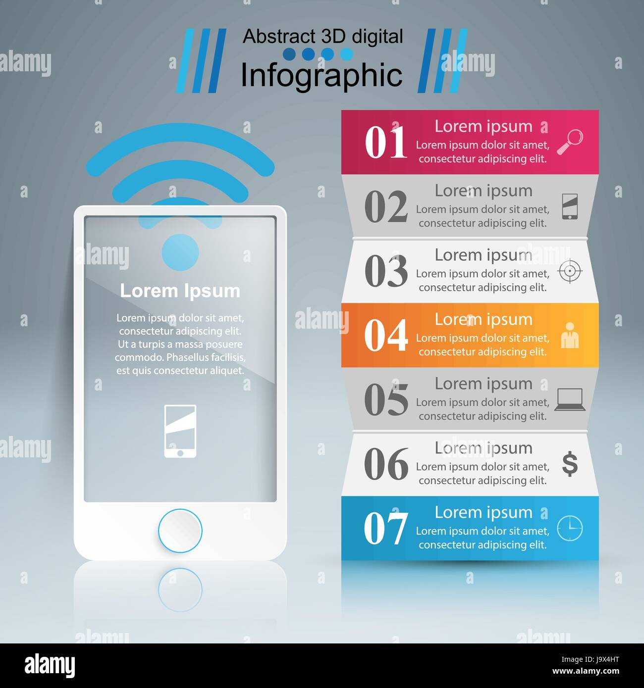3D infographic. Smartphone icon Stock Vector Image & Art - Alamy