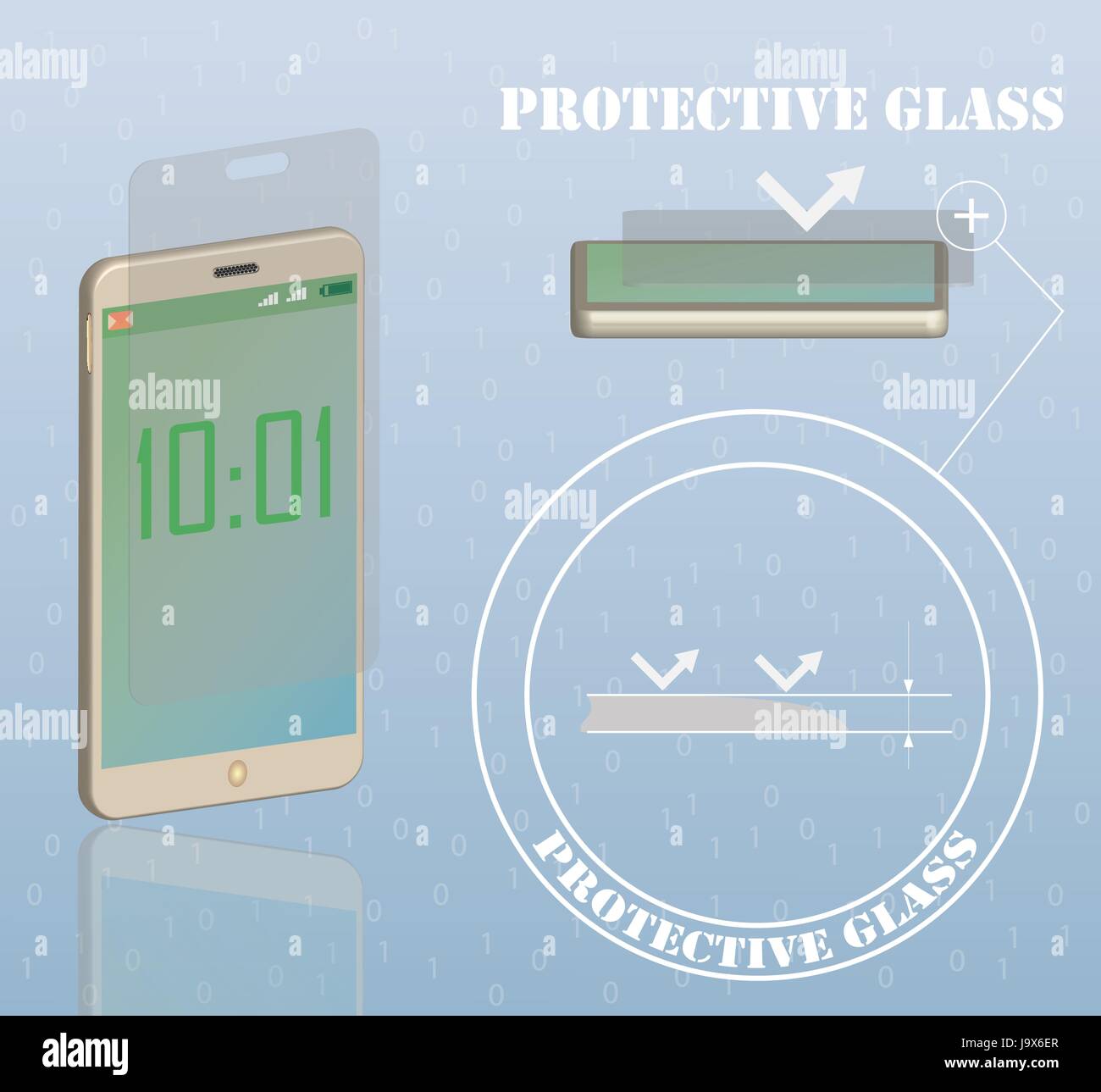 Banner For Advertising Protective Glass For Smartphones Stock