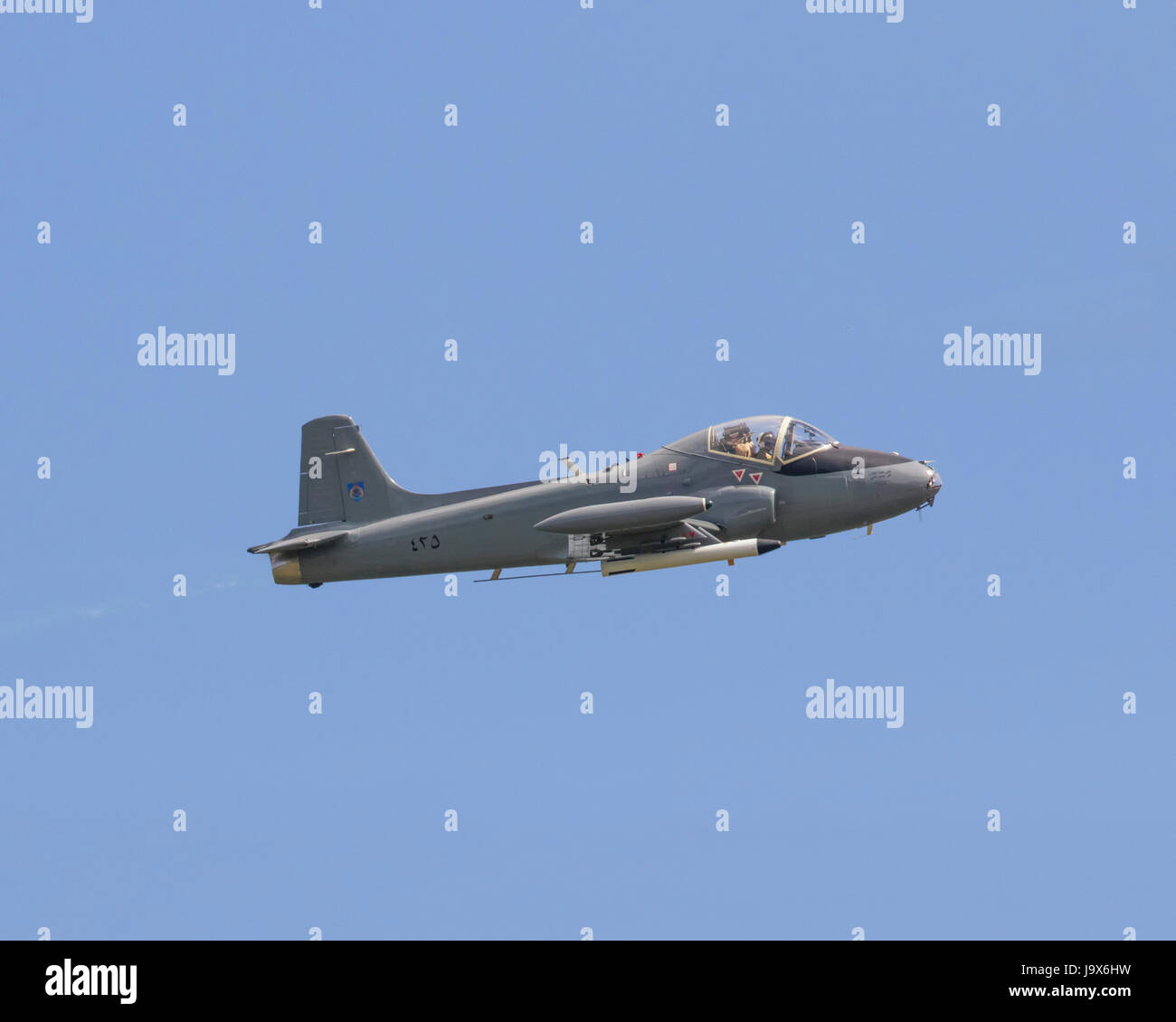 Preserved BAC Strikemaster jet trainer and attack aircraft flying at  Duxford Air Show Stock Photo - Alamy