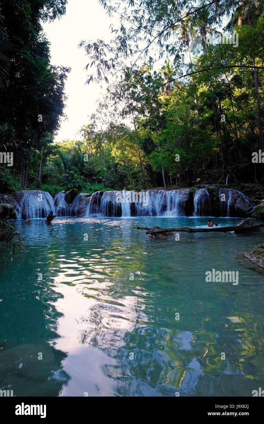 View of the Cambugahay Falls situated outside the town of Lazi in the island of Siquijor located in the Central Visayas region of the Philippines Stock Photo