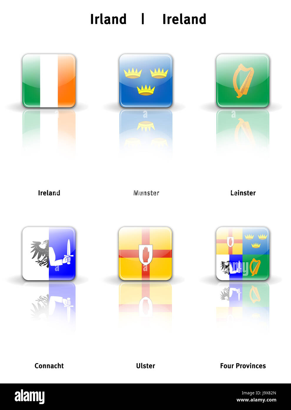 glossy icons flags ireland Stock Photo