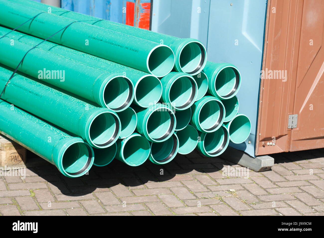 green plastic pipes Stock Photo Alamy