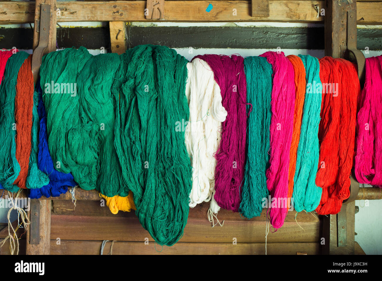 Colored weaving and knitting yarns Stock Photo Alamy