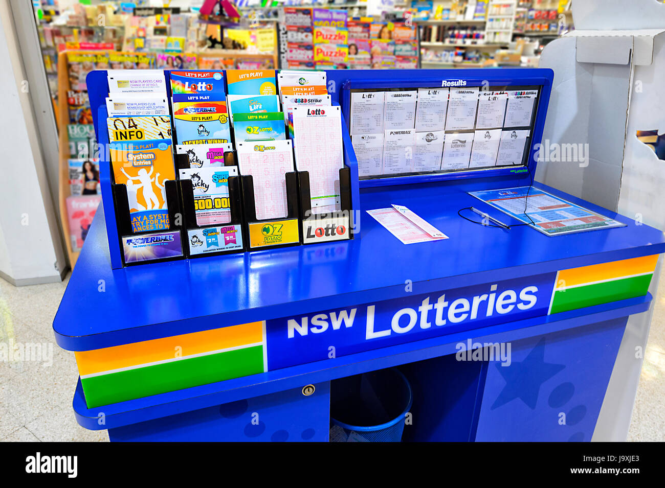 NSW Lottery tickets for sale, New South Wales, NSW, Australia Stock Photo