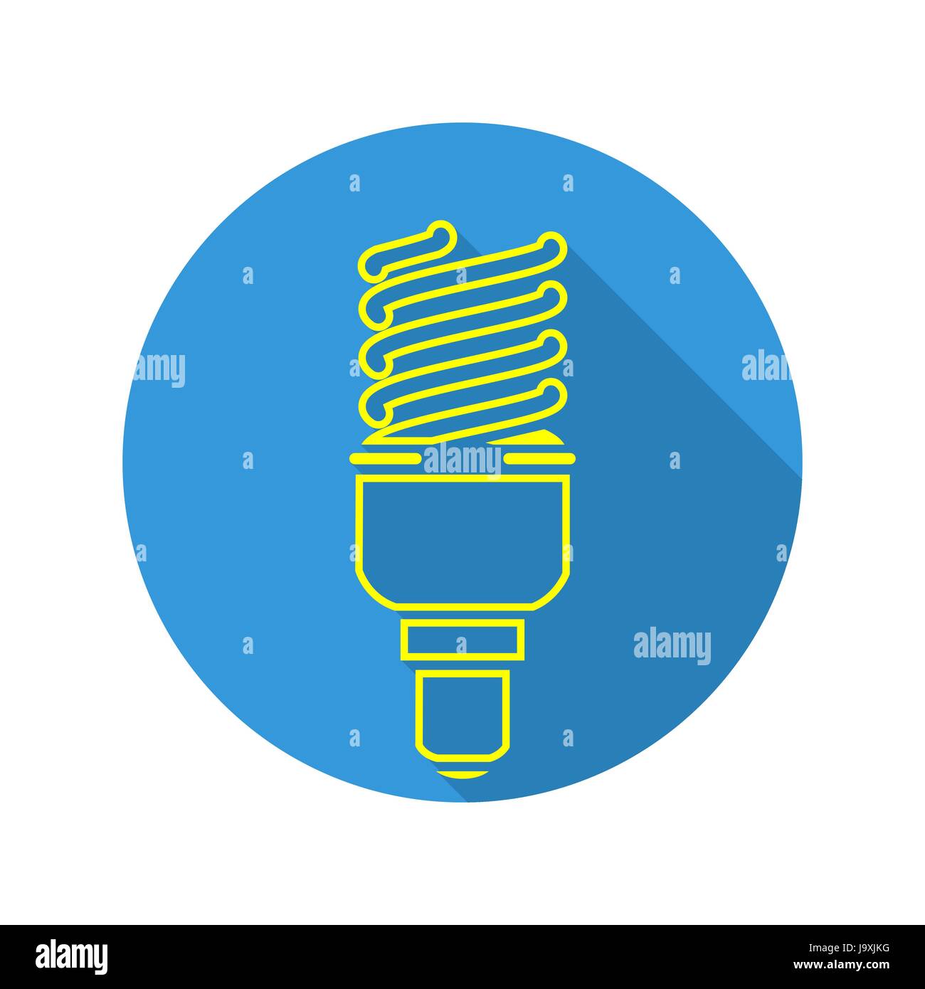 Energy Saving Light Vector Illustration. Fluorescent Light Bulb Icon ...
