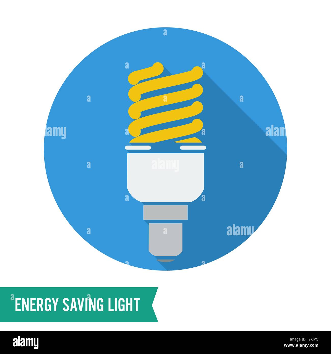 Energy Saving Light Vector Illustration. Fluorescent Light Bulb Icon ...
