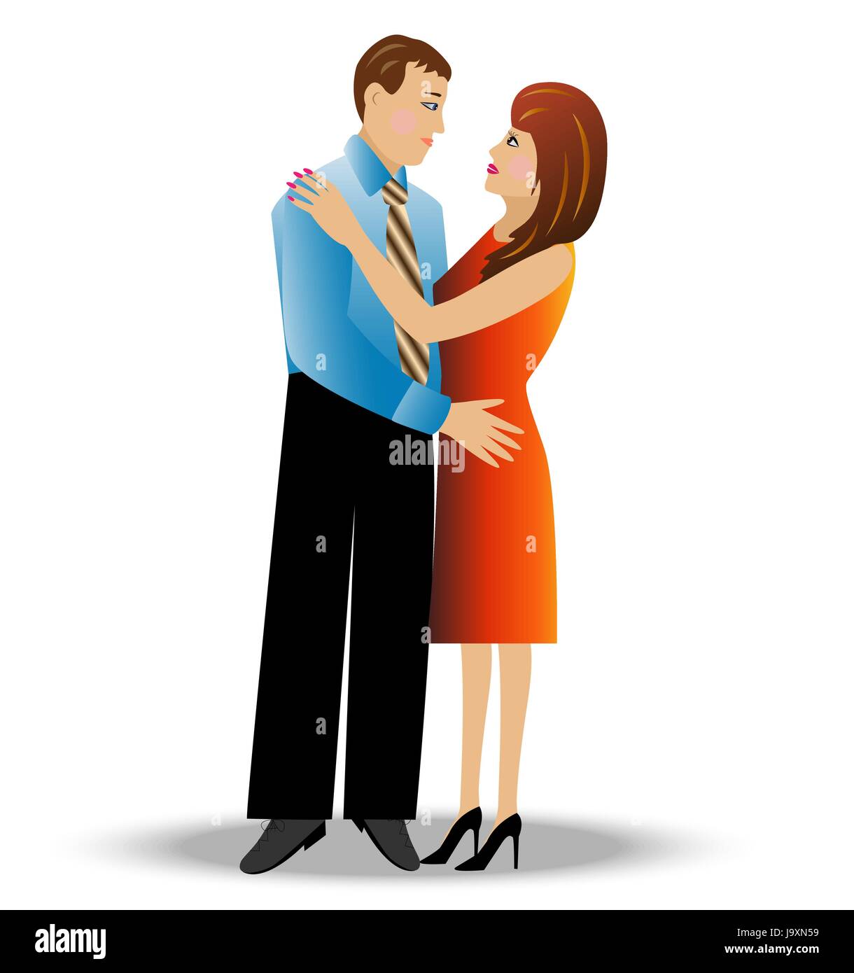 young loving couple on a white background,vector illustration Stock ...
