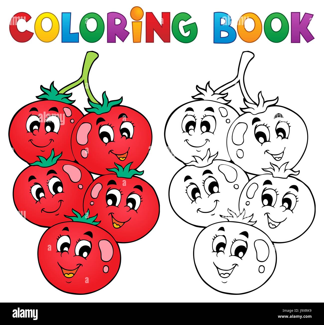 colour, vegetable, paint, tomatoes, tomatos, painted, tomato, colouring, book, Stock Photo