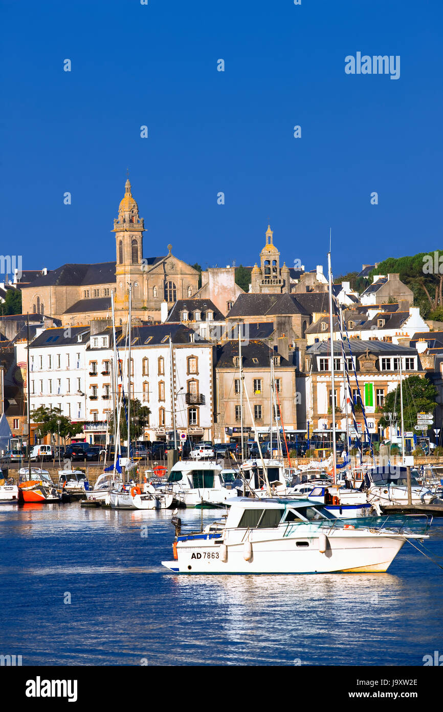 The village of Audierne in Finistere Stock Photo