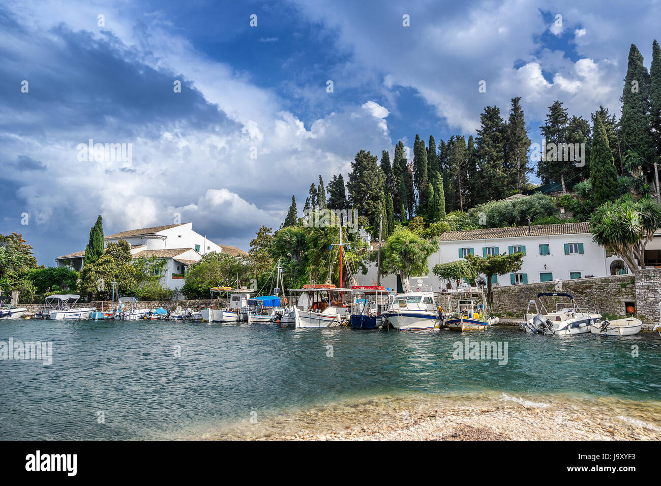 Kouloura on the north east coast of Corfu Stock Photo