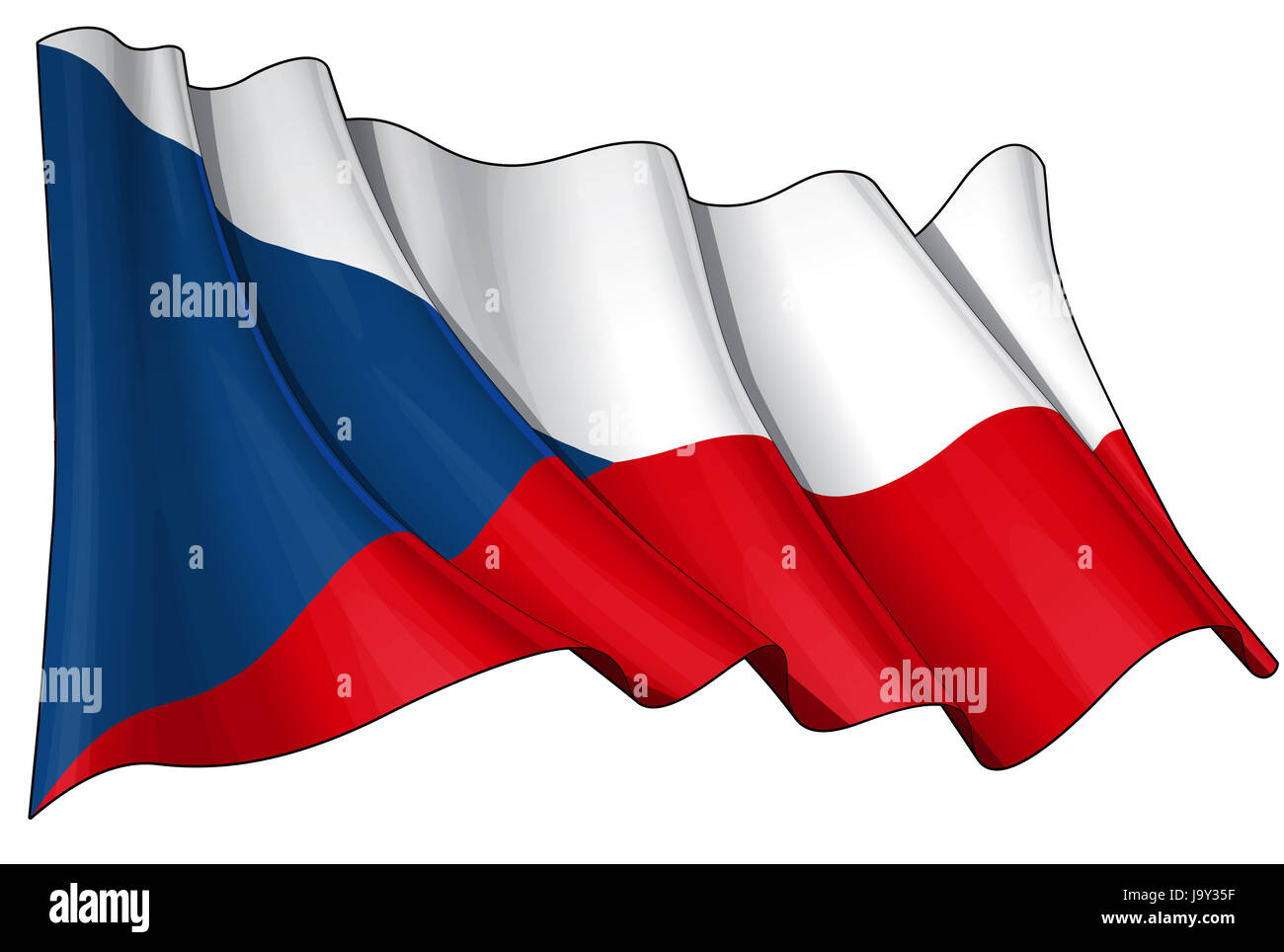 prague, flag, czech, czechoslovakia, emblem, europe, prague, illustration, Stock Photo