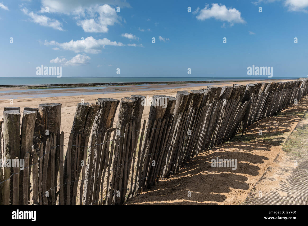 Protection on the Generelles beach in La Tranche-sur-Mer (Vendee, France) Stock Photo