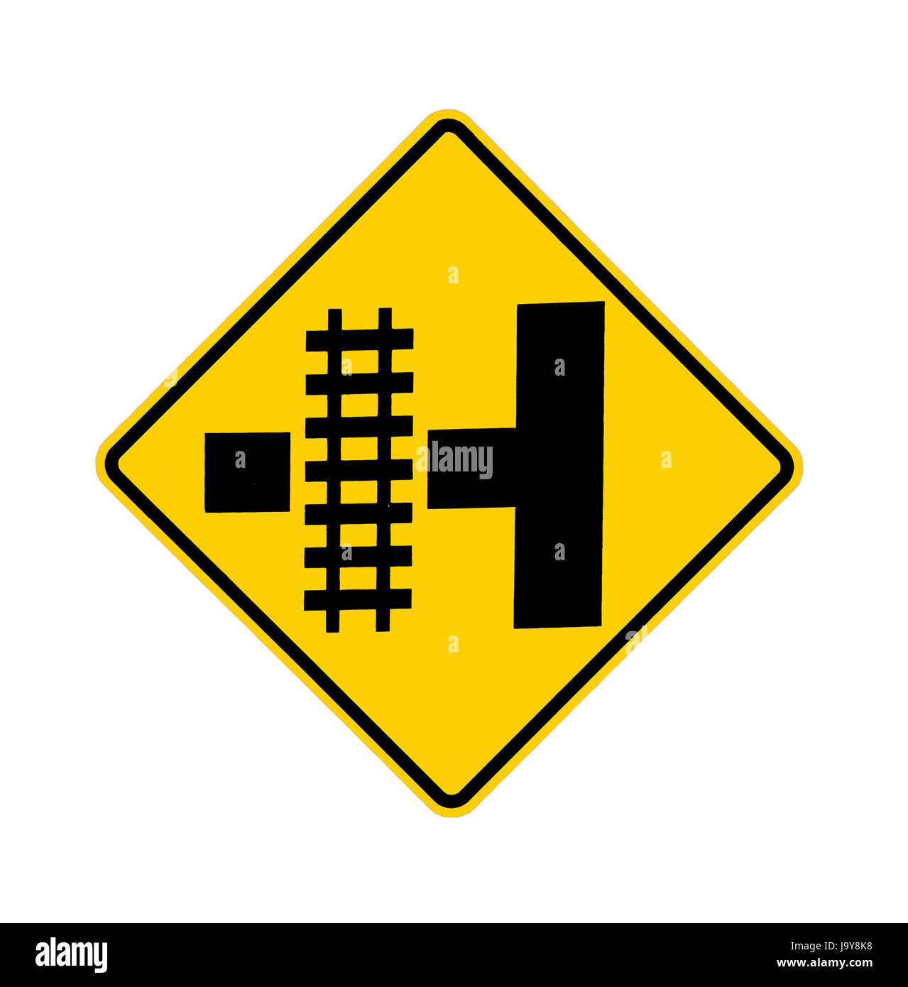 road sign - Railroad crossing Stock Photo