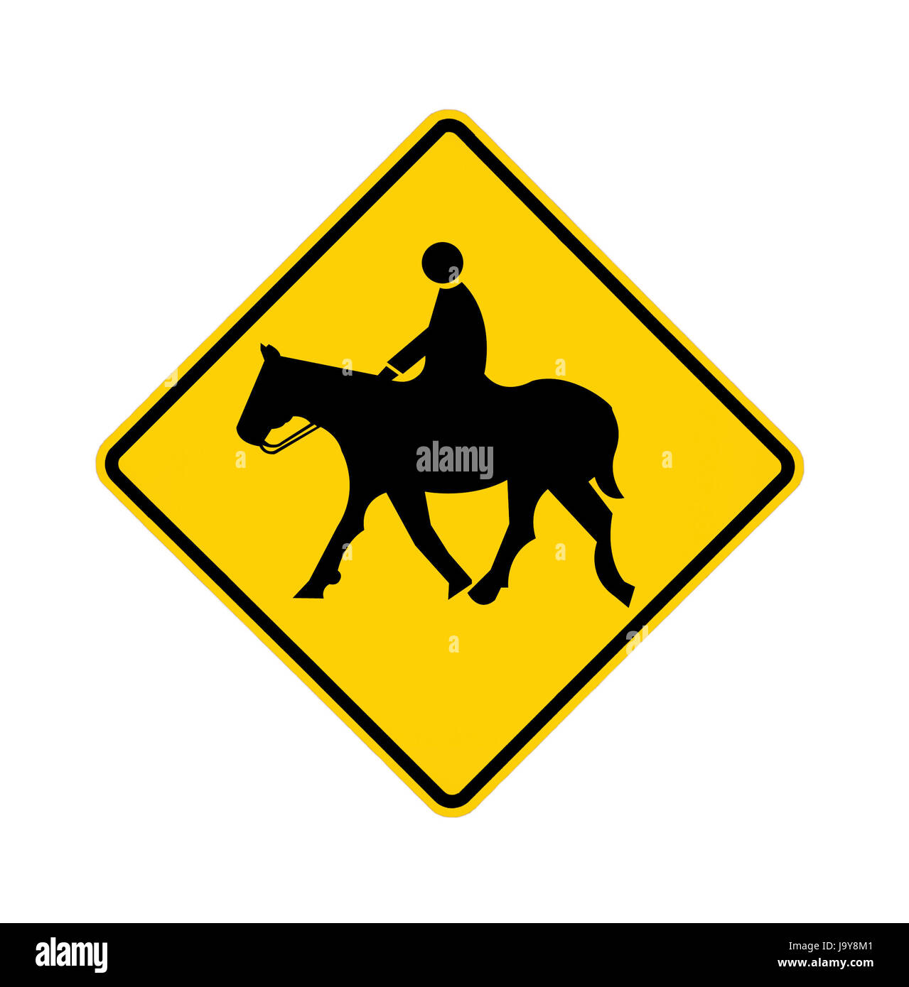 road sign - horseback rider Stock Photo