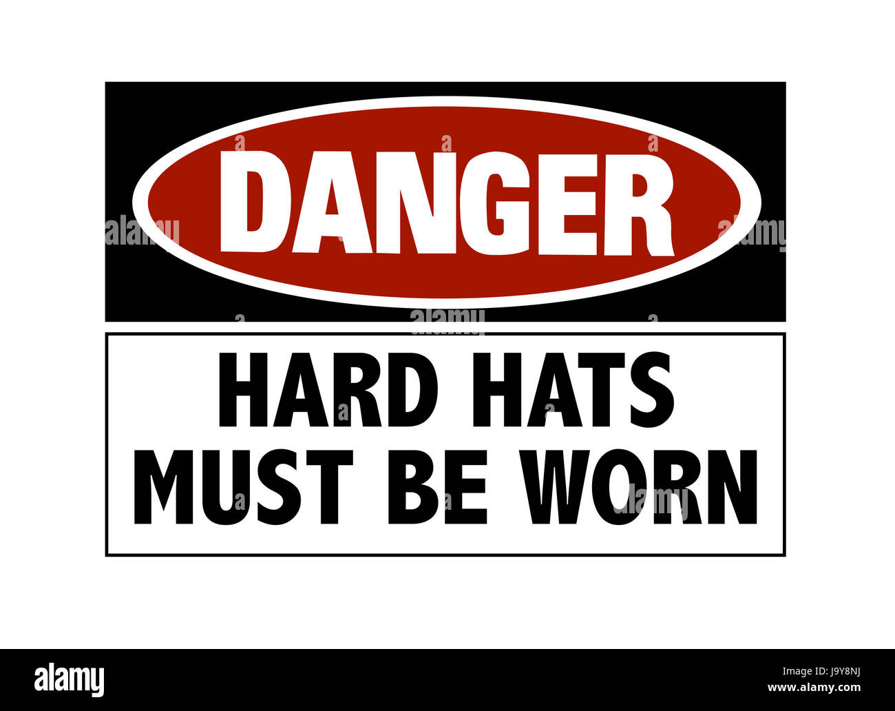 Danger sign hard hats must be worn Stock Photo Alamy