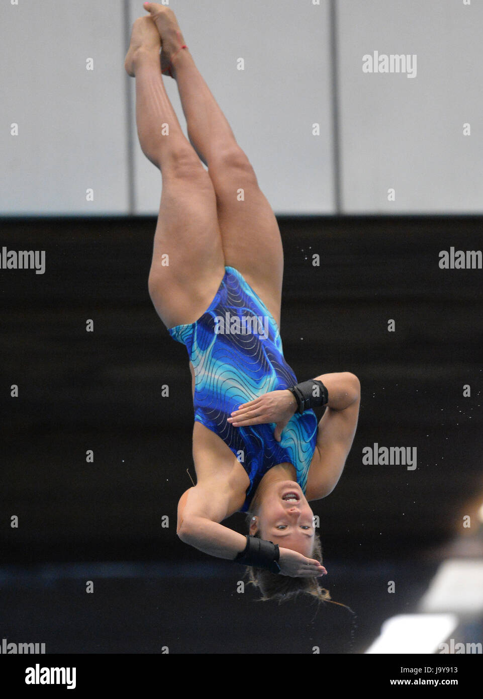 Shanice Lobb competing in the 10m platform during the British Diving