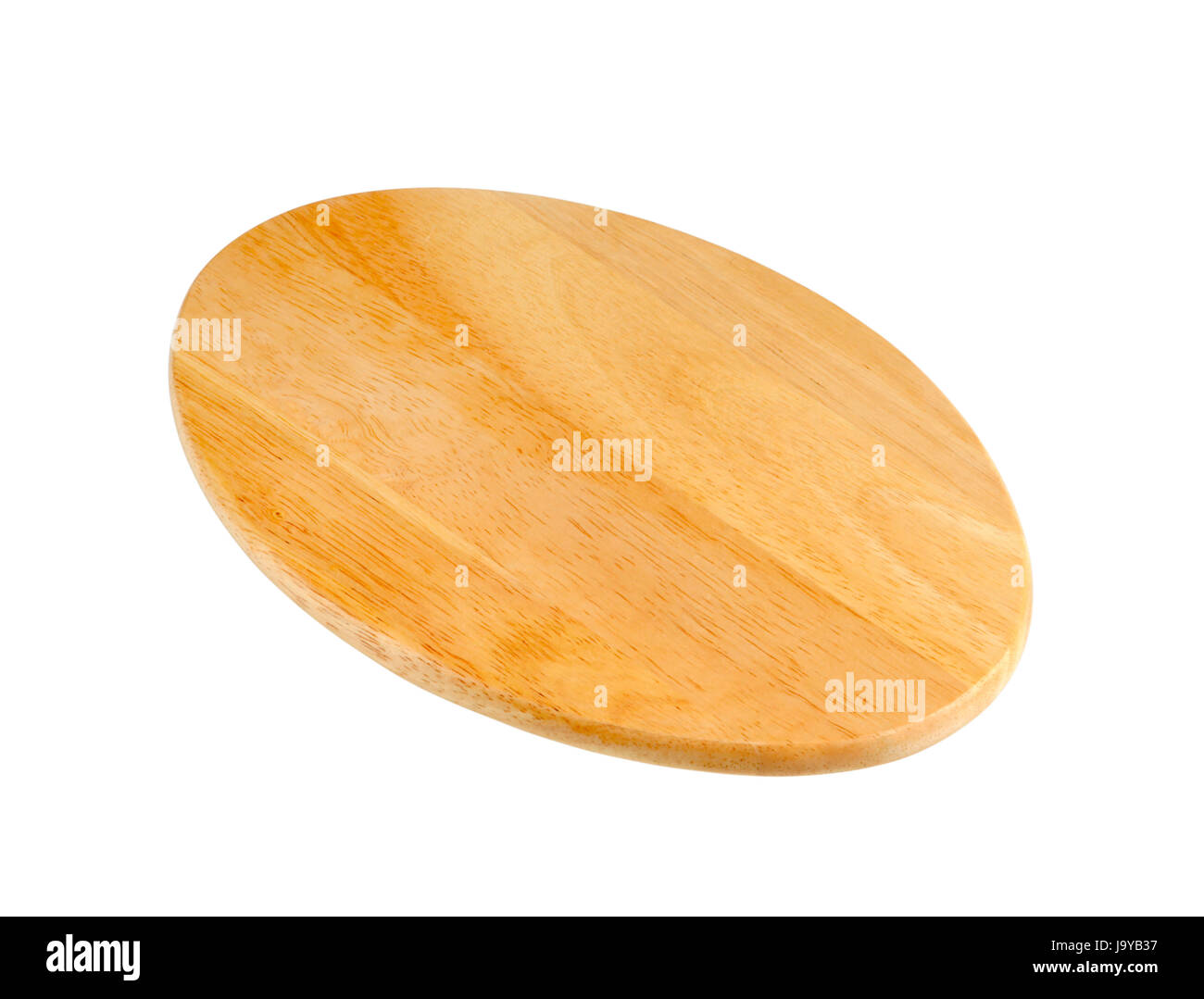 object, isolated, one, smooth, wooden, oval, cutout, cutting board, chopping Stock Photo