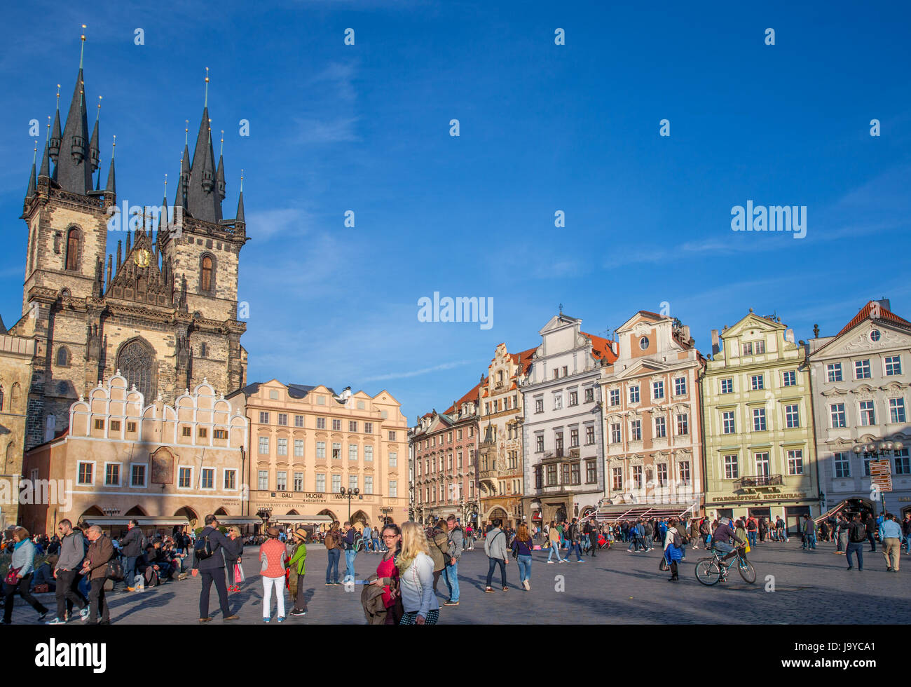 Church of Our Lady before Tyn and the Old Town Square in Prague, Czech Republic Stock Photo