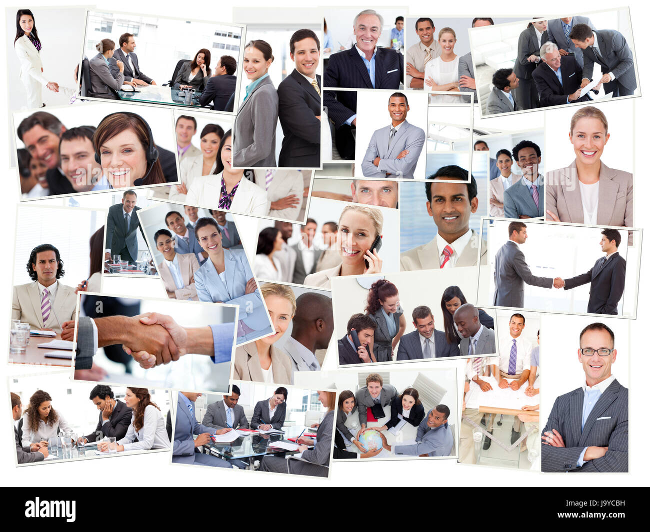 Collage of business people working at the office Stock Photo - Alamy