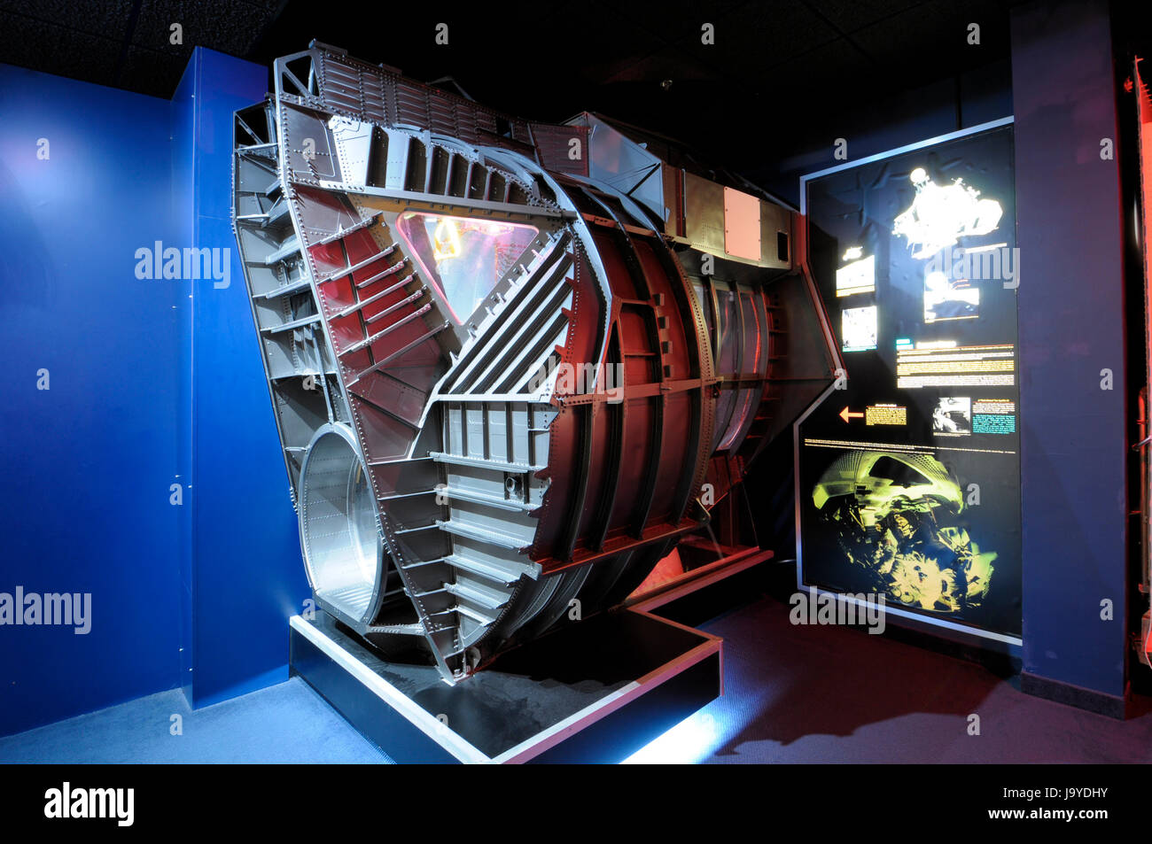 Lunar Module ascent stage test unit, Kansas Cosmosphere and Space Center, Hutchinson, Kansas. Stock Photo