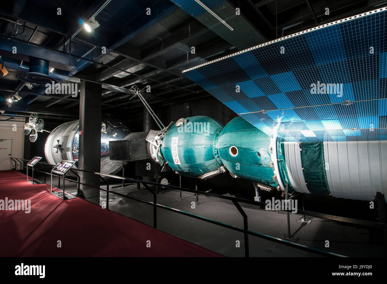 Apollo-Soyuz linkup display, Kansas Cosmosphere and Space Center, Hutchinson, Kansas. Stock Photo