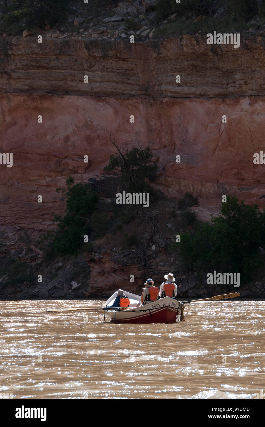 Rafts, duckies and a dory float the Yampa River between Harding Hole ...