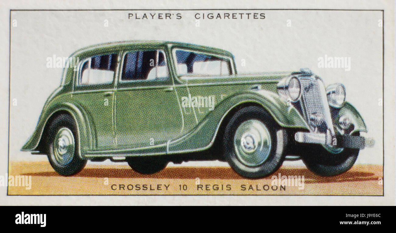Talbot 3 1/2 Litre Drop-Head Foursome Coupe cigarette card Players 1937 second series Motor Cars Stock Photo