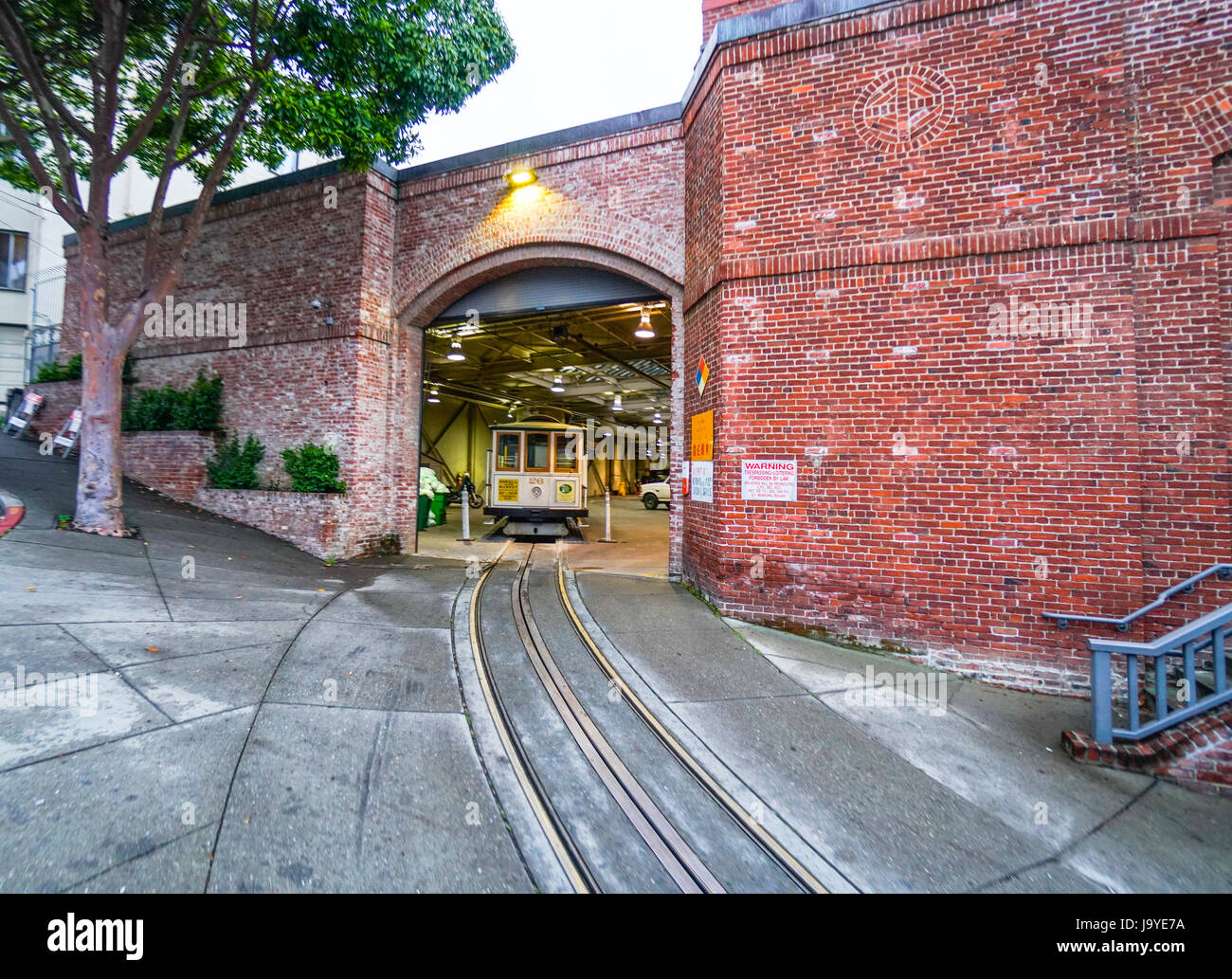 Cable Car Garage and museum in San Francisco - SAN FRANCISCO - CALIFORNIA - APRIL 18, 2017 Stock Photo