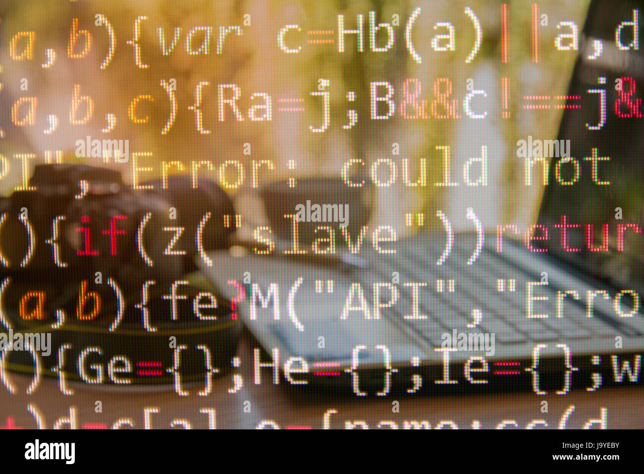 Programming code with computer background of software developer and ...