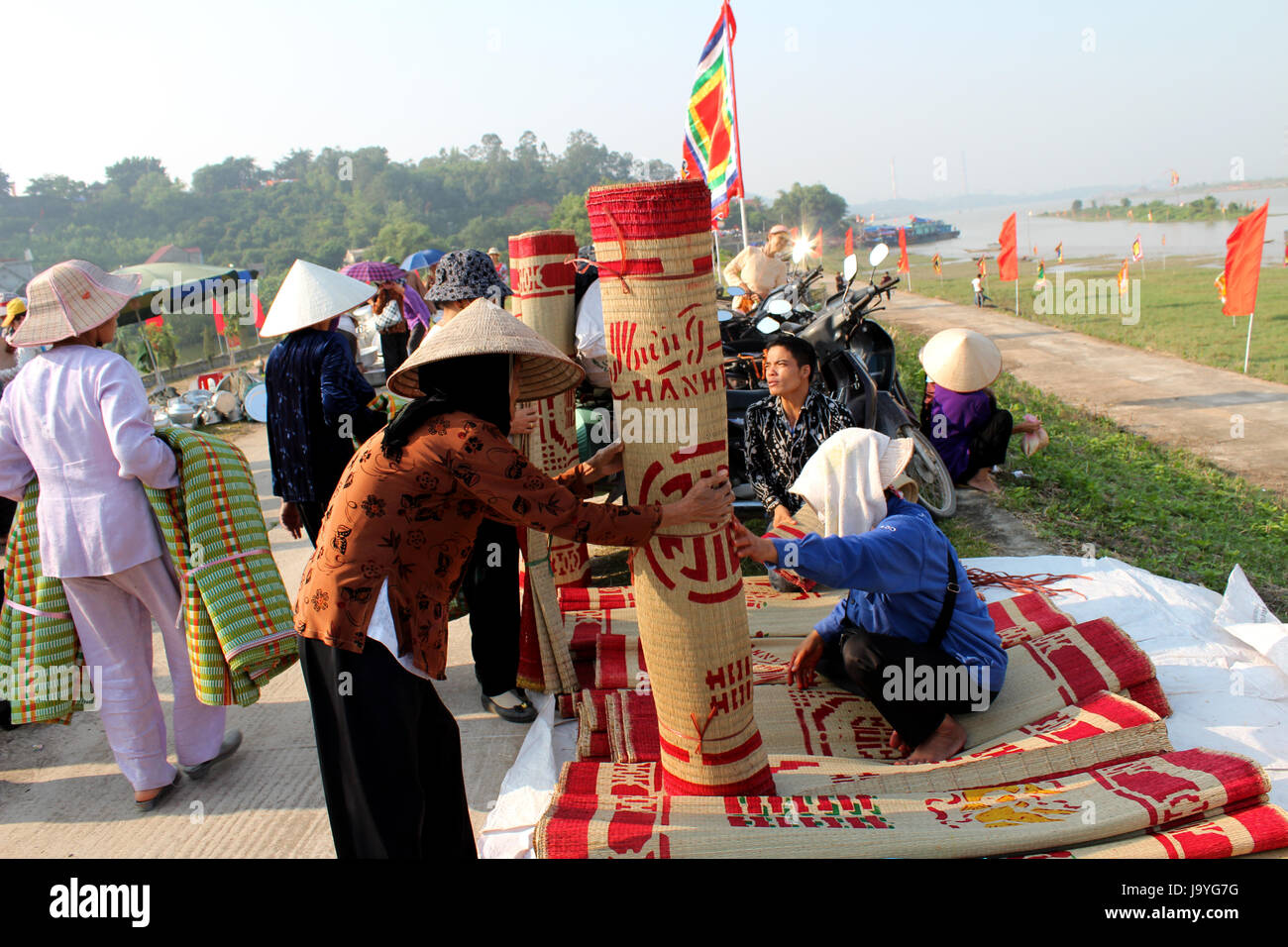 market selling bed mats in vietnam Stock Photo Alamy
