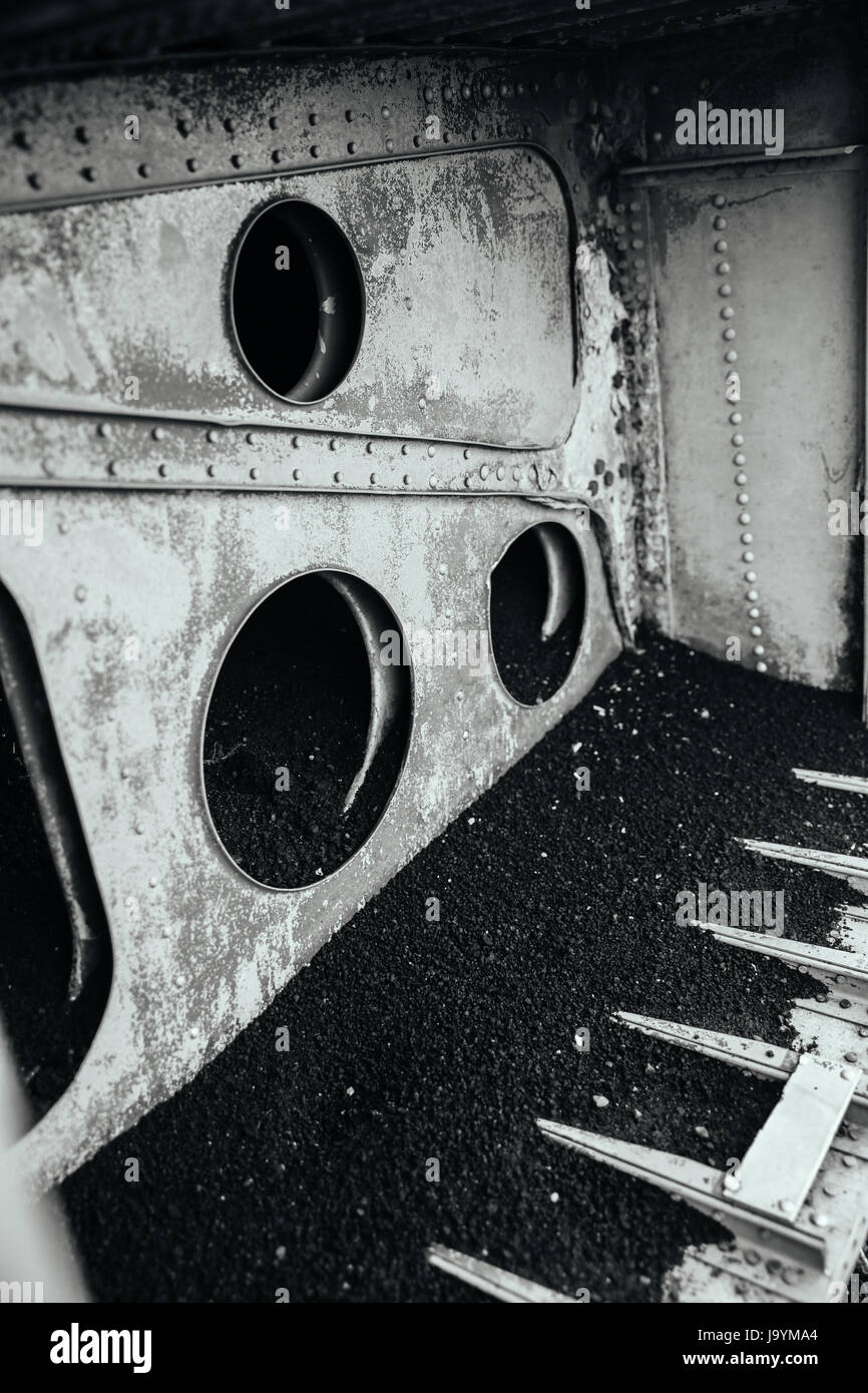 Detail of the wing of the DC-3 plane wreck at Sólheimasandur., Iceland. Stock Photo