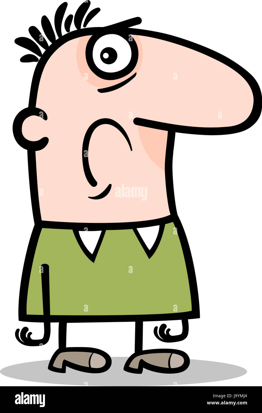 Cartoon Illustration of Sad or Unhappy Man Comic Character Stock Photo -  Alamy