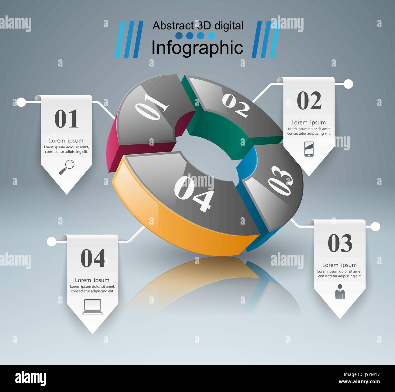 Abstract 3D digital illustration Infographic Stock Vector Image & Art ...