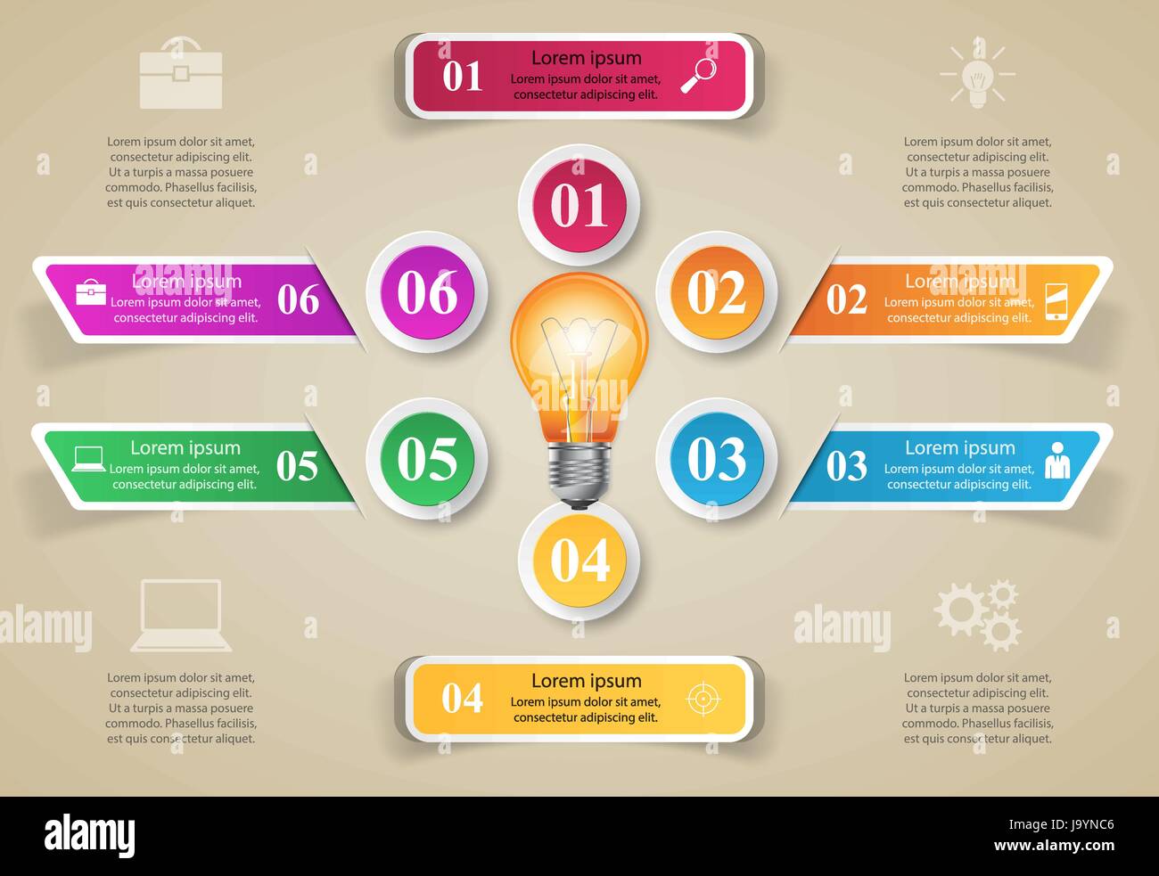 Infographic design. Bulb, Light icon Stock Vector Image & Art - Alamy