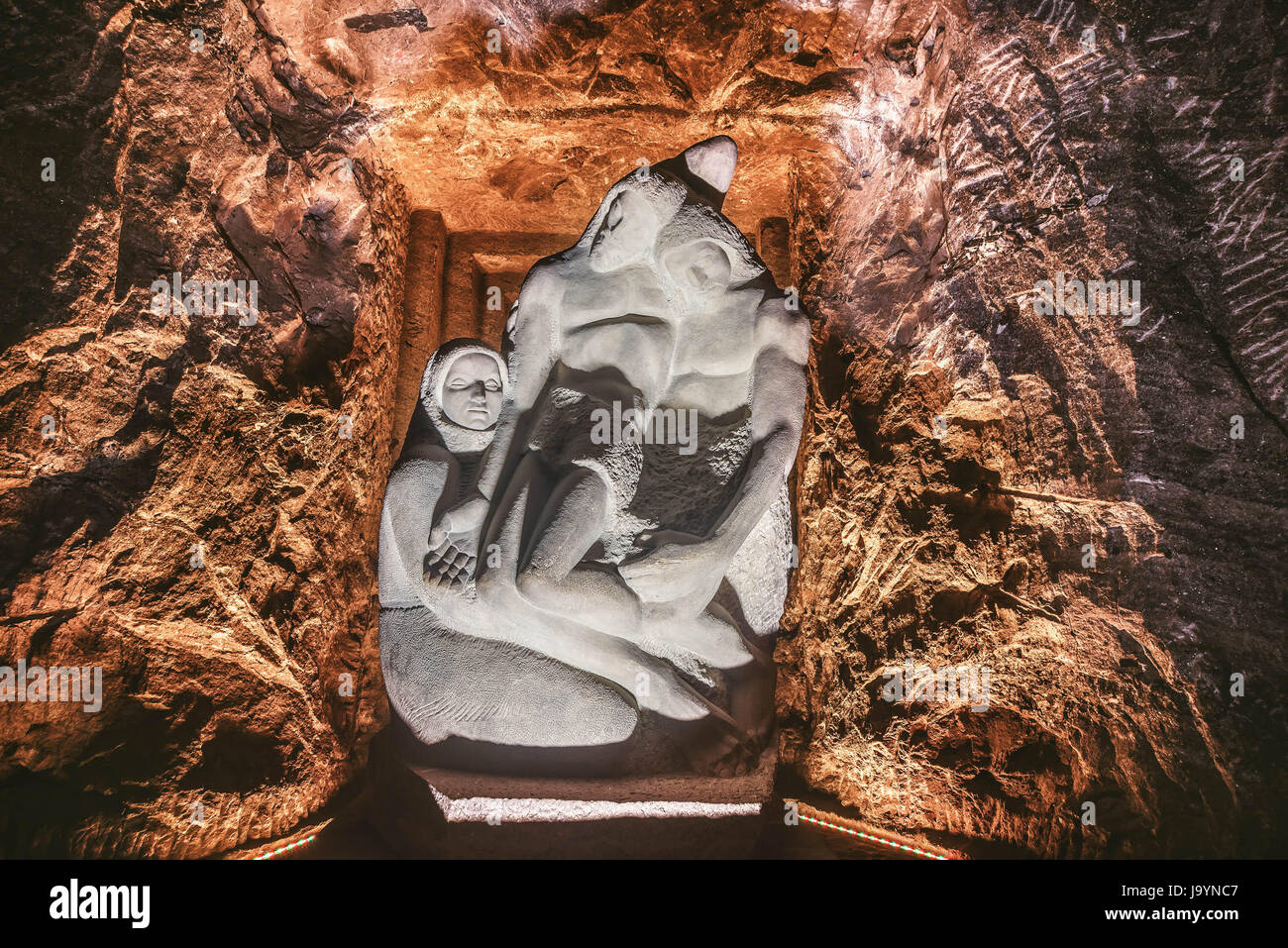 Jesus stone statue in Zipaquira Salt Cathedral, Bogota, Colombia Stock Photo Alamy