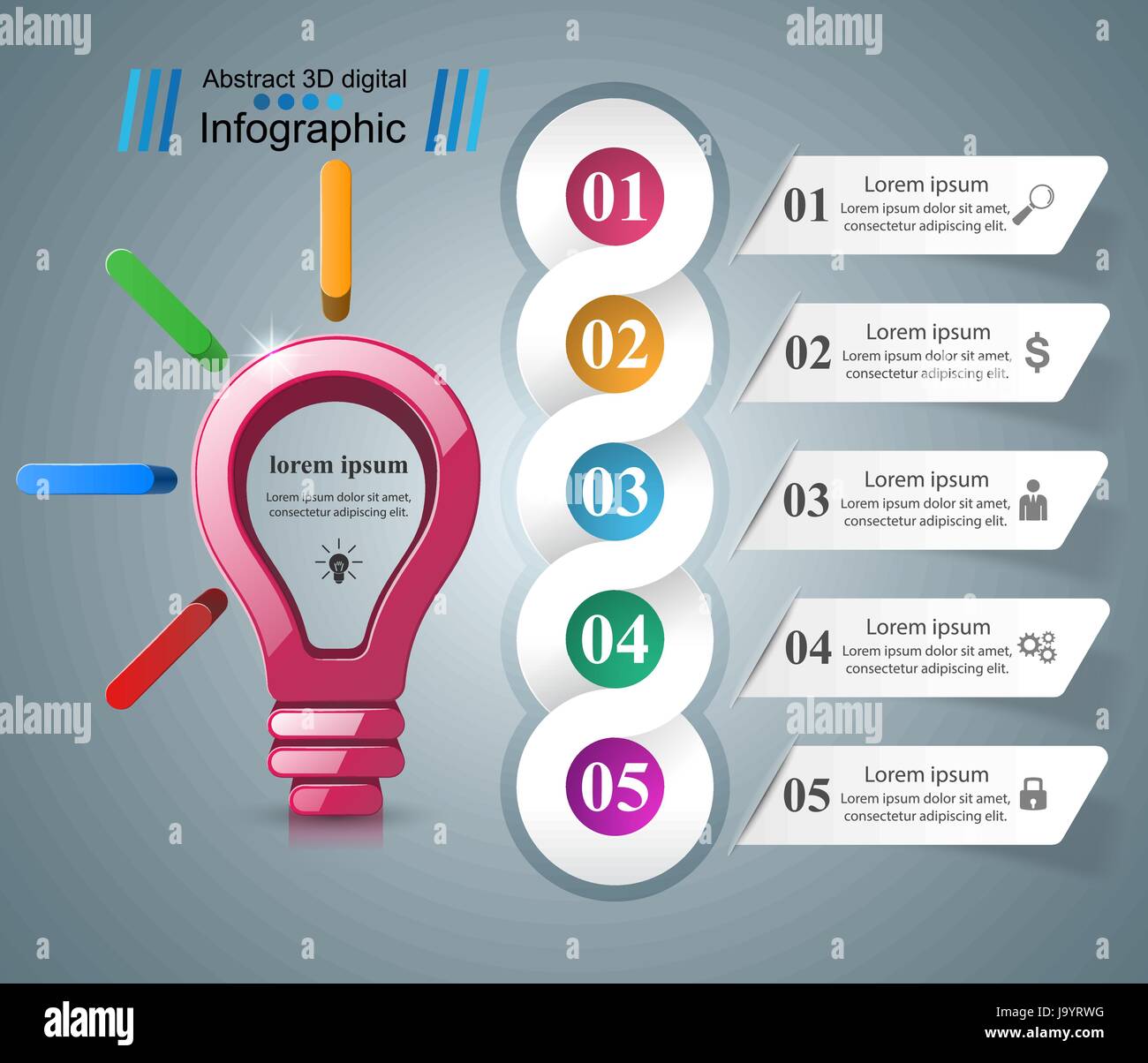 Infographic design. Bulb, Light icon Stock Vector Image & Art - Alamy